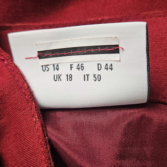 Akris Punto Flare Jersey Skirt Burgandy Red Size US 14 - Picture 9 of 10